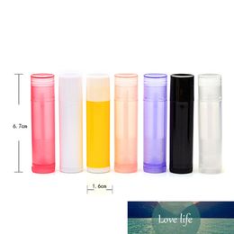 10 unids / lote tubos de labios contenedores transparente vacío plástico plástico bálsamo bálsamo lápiz labial caja 5g 7 caramelo colores
