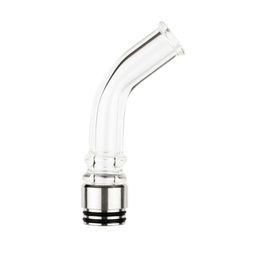 curved glass drip tip Canada - Pyrex Glass 510 810 drip tips long Wide covers bend mouthpiece Clear curved for rba rda atomizer vape mod e cig DHL Free