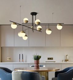 Artpad Italy Nordic Round Ball Pendant Lamp Minimalist Light Bar Kitchen Dining room Living room Luxury Creative Pendant Lights