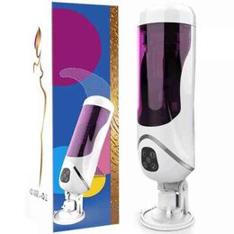 Rotary Telescopic Piston Male Masturbation Adult Sex Toy Real Vaginal Vibration Absorber Hands Free Device 0114