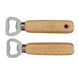 Personalized Wood Beer Bottle Opener For Wedding Party Gift Stainless Steel Wooden Handle Bottle Opener ZZC3072