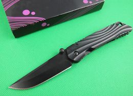 Top quality Survival folding knife 5Cr15Mov Black titanium Coated Drop point blade knife EDC pocket folding knives