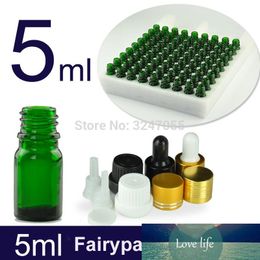 5ML 80pieces Empty Aromatherapy Essential Oil Green Glass Bottle, DIY Cosmetic Beauty Makeup Dropper Fragrance Pipette Container