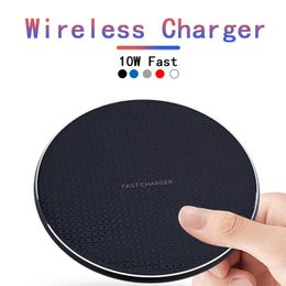 10W Quick Wireless Charger For iphone 12 Pro Max Ultra-thin Metal Fast Charging Stand Dock For Samsung S20 Smart Phone 5 Colors