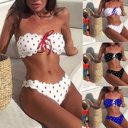 2 Piece Swimwear Women Swimsuit High Waist Thong Bikini Push Up Sexy Bathing Suit Bandage Brazilian Bikinis Swim Suit Biquine T200708