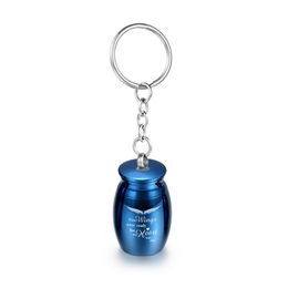 16x25mm Angel Wings Cremation Urn Keychain Mini Keepsake for Ashes Pet/Human Memorial Funeal Jar With Fill Kit