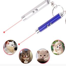 2022 NEW Mini Cat Red Laser Pen Key Chain Funny LED Light Pet Toys Keychain Pointer Pens Keyring for Cats Training Play Toy Flashlight