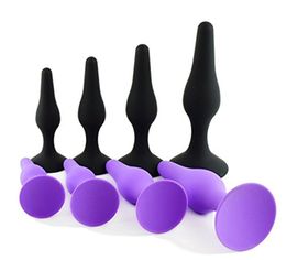 AKKAJJ Anal Plug Langcal Safe Silicone Butt Kit Sexual Enemator Vaginal Medical Grade Silicone Prostate Massager for Adult,4 Packs