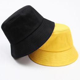 Designer Plain Cotton Foldable Bucket Hat Adults Mens Womens Summer Packable Blank Beach Brim Hats Sports Fishing Cap Solid Colour Sun Vsiors