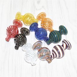 Smoking Colored Cyclone Spinning Glass Bubble Dab Carb Caps 25mm OD For Flat Top Quartz Banger Nails Water Bongs Glass Pipes