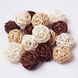 ball vase fillers Canada - Party Supplies Rattan Wicker Ball Rustic Spheres Balls for Handmade Christmas Wedding Home Party Diy Decor Child Pet Toys Table Vase Filler SN6250