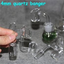 Smoking pipes 4mm Thick Quartz Banger 90 degrees buckets Dab Rig Bubbler 18mm 14mm Quartz Nail Male and Female Heady