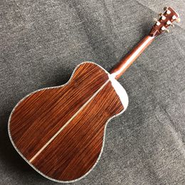 Solid Cedar Top Abalone Binding OM Acoustic Guitar EBONY FINGERBOARD