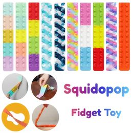 suckers UK - Squidopop Fidget Silicone Suction Cup Bracelet Toys Anti Stress Square Pat Octopus Sucker Squeeze Games Gifts for Kids Adults Party Favor FY3631 0303