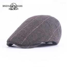 Berets Beret Hat Men Tweed Herringbone Grey Flat Cap For Women Vintage French Cabbie British Brand Duckbill And Hats1