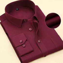 Fashion Brand Shirt Men Long Sleeve Spring Solid Color Business Office Formal Men Dress Shirt Plus Size Male Shirt Chemise 7XL 201123