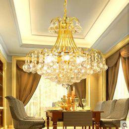 Ceiling Lights Round Golden Living Room Led Crystal Chandeliers Warm Bedroom Lamps Aisle Atmosphere Dining Lighting