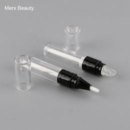 50PCS 4ML Transparent+Black Lip Gloss Tube/Bottle, Empty Round Mini Twist Pen, Disposable Plastic Dial Up Pen With Silicon Tip