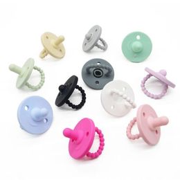 Baby Pacifier Teether Soft Silicone Teether Nipple Soother Infant Nursing Chewing Toys for Baby Feeding 11 Colours 10PCS ZYY419