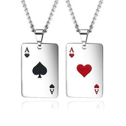 Fashion men and women steel necklace creative poker heart-shaped pendant fashion party gifts accessories wholesale