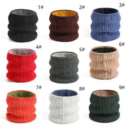 Women Winter Ring Scarf Knit Warm Neck Scarves Cotton Thick Double Side Unisex Solid Snood Bandana Face Cover 2020 Fashion