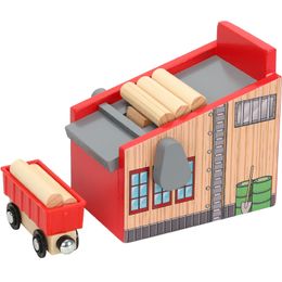DIY Wooden Rail Tracks Scene Accessories Sawmill Competible for Thom Wooden Train Tracks Rail Car Toys for Children Gifts LJ200930