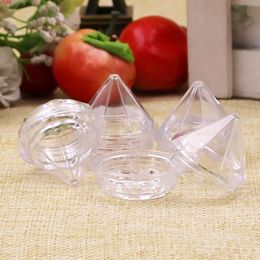 200pcs 5g Plastic Three-dimensional diamond Clear Amber Jar Empty Cosmetic Cream Packing Containergood product