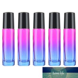 5Pcs 10ML Refillable Gradient Glass Bottle Roller Ball Essential Oil Empty Perfume Bottle Portable Travel Cosmetic Container