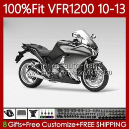 Bodys Injection For HONDA Crosstourer VFR1200F VFR 1200 RR CC 2010 2011 2012 2013 76No.94 VFR1200RR VFR-1200 10-13 VFR1200X VFR1200 F X Glossy Grey 10 11 12 13 Fairing