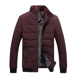 Men's Winter Jacket New Plus Cashmere Blouson Homme Male Stand Collar Business Coat Keep Warm Thick Splice Cotton clothing 201023