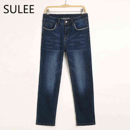 SULEE Brand Autumn winter Mens heavyweight Stretch Denim Jeans Casual Fit Loose Relax Trousers Pants Plus Size 42 44 G0104