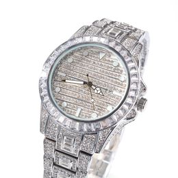 ICE-Out Bling Diamond Watch For Men Women Hip Hop Mens Quartz Watches Stainless Steel Band Business Wristwatch Man Unisex Gift281G