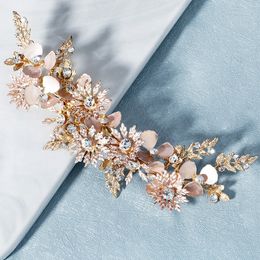 -Luxury Bridal Bridands Headdress Pearls Flower Crystal Headdress tradizionale Bride cinese Xiuhe Accessori per capelli da sposa