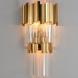 Post-Modern Crystal Wall Sconce Light Crystal Wall Luxury Creative Warm Hallway Bedroom Bedside Lamp