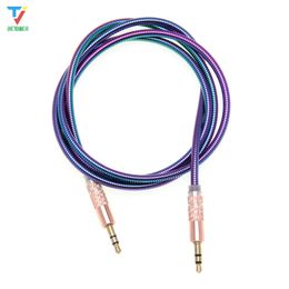 AUX Gradient Colour Cable 3.5mm for Car Audio Cable Headphone Extension Code for Phone MP3 Car Headset Speaker 30pcs/lot