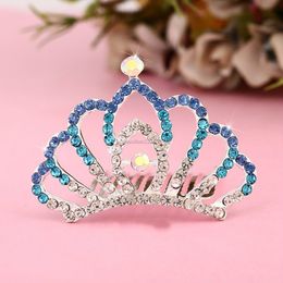 Girls crown Tiara Comb crystal diamond Flower Girl Princess Hair Comb head wear birthday gift fashion jewelry will and sandy new