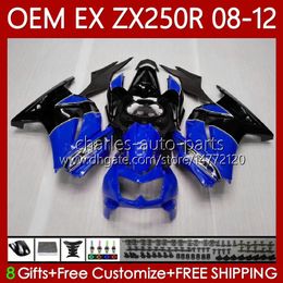 Injection Fairings For KAWASAKI NINJA EX ZX 250R EX250 ZX250 R 2008 2009 2010 2011 2012 Bodywork 81No.143 ZX250R blue black EX250R 08-12 ZX-250R 08 09 10 11 12 OEM Body