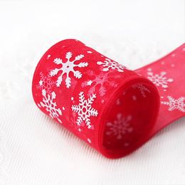 New Merry Christmas braid Ribbon Lace Liene Ribbon snowflake print Christmas Celebration Decoration Festive party Home Decor will and sandy