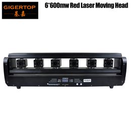 moving head laser Canada - Gigertop 6 Head Rotation Stage Moving Head Laser Light Red Color Beam Effect Individual Control For Disco Bar Party