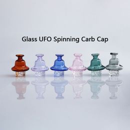 Free DHL!!! 25mmOD Cyclone Glass UFO Spinning Carb Cap Smoking Accessories Glass Carb Cap For Quartz Banger Nails Glass Water Bongs Dab Rigs