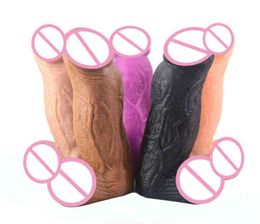 Nxy Sex Products Dildos Fax 3 18 Inch Fat Enormous Dildo Giant Penis Strong Surface Toys for Women Vagina Fully Stimulated Lesbian Man Maturbation 1227