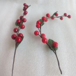 10pcs Artificial Fruit Plant Christmas Decorations Simulation Wedding Decoration Red Berries Artificial Plant Branch