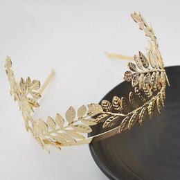 2021 Greek Goddess Hair Vine Tiara Bridal Olive Crown Baroque Headband Gold Leaf Branch Headpiece Fairy Wedding Jewellery Accessorie244q