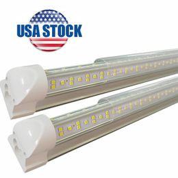 T8 Shop Lights 4FT 36W V-Shaped Led Tube Light Double Glow 1.2m Integration For Cooler Door Led Lighting Tubes AC 85-277V Transparent Cover