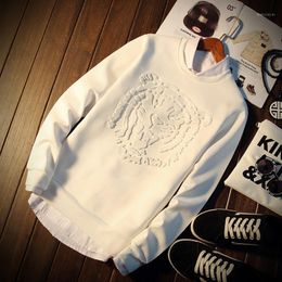 Großhandel- Neuer Muster Raum Baumwoll Crewneck White Hoodies Tiger Hip Hop Casual Oversized Plus Size 5xl Männer Sweatshirt für Teenage