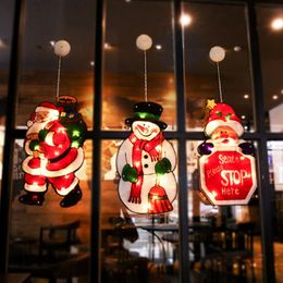 Strings Christmas Decoration Lighted Window Hanging Decor Xmas Lights With Suction Cup Hook For Party Showcase Home