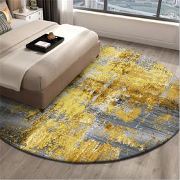 star Nordic Luxury Round Bedside Carpet Rugs Gold Grey Area Rugs For Home Living Room European Carpet Chair Mat 201212