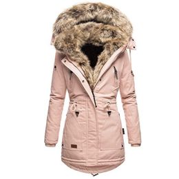 30 Degrees Snow Wear Long Parkas Winter Jacket Women Cotton Hooded Clothing Female Cotton Lining Thick Winter Coat Women 201217