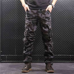 Men's Camouflage Baggy Cargo Pants Male Army Military Tactical Full Length Casual Long Trousers Loose Straight Pant Plus Size 44 H1223