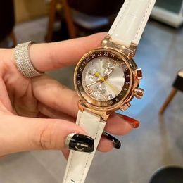 Модные женские часы Лучший дизайнерский бренд Часы 32 мм Наручные часы с бриллиантовым циферблатом Кожаный ремешок Кварцевые часы для женщин Рождественский подарок ко Дню матери Святого Валентина
